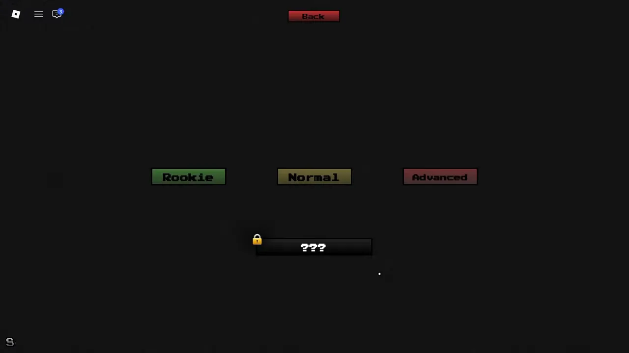 The Chapter 6 difficulty select screen in Anomaly Detected showing Rookie, Normal, Advanced, and a locked question-mark tier