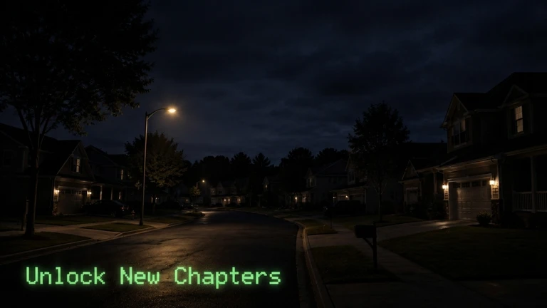 Night street camera view in The Neighbourhood chapter — official Anomaly Detected promotional screenshot for unlocking new chapters